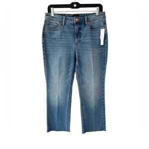 Talbots Demi Boot Crop Jean 4P petite blue denim cropped raw hem New NWT